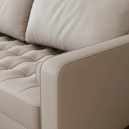 Stateside Upholstered Leather Square Arm Sofa Couch 70