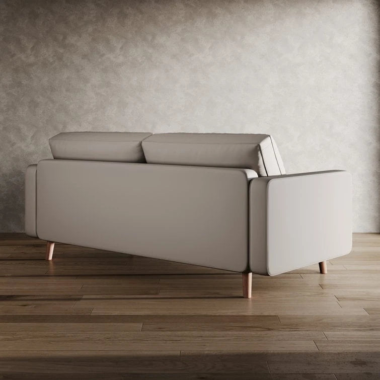 Stateside Upholstered Leather Square Arm Sofa Couch 70