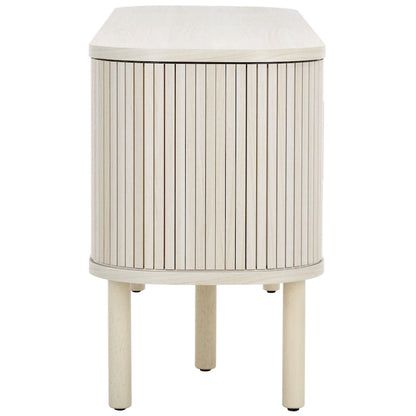 SAFAVIEH Home Tealla 2 Tambour & 1 Glass Lift Door Media Stand. - 59Wx15Dx24H