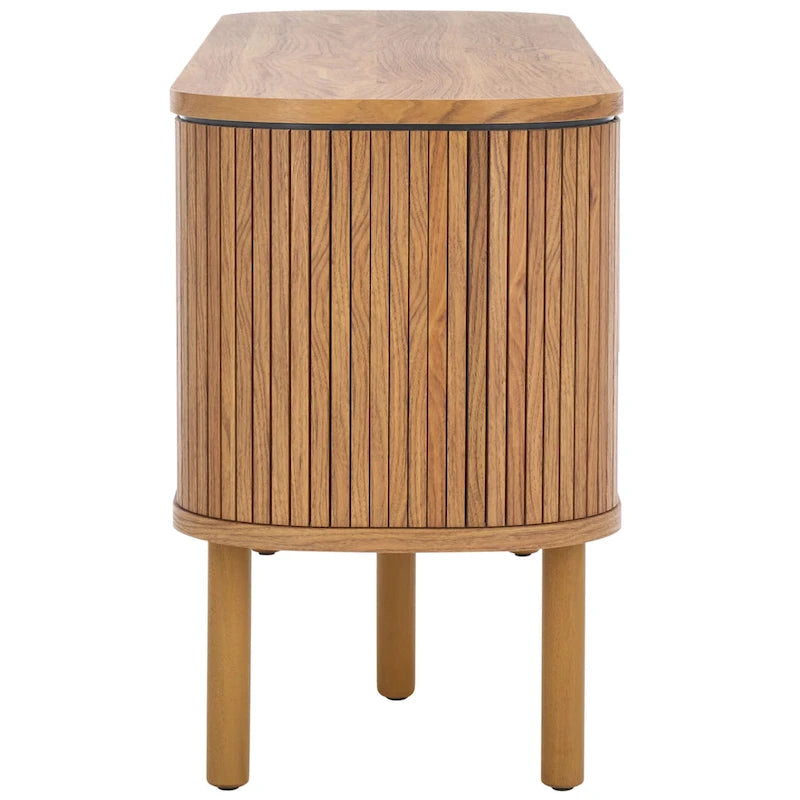 SAFAVIEH Home Tealla 2 Tambour & 1 Glass Lift Door Media Stand. - 59Wx15Dx24H