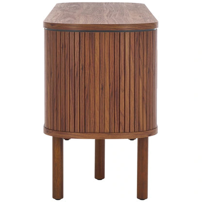 SAFAVIEH Home Tealla 2 Tambour & 1 Glass Lift Door Media Stand. - 59Wx15Dx24H