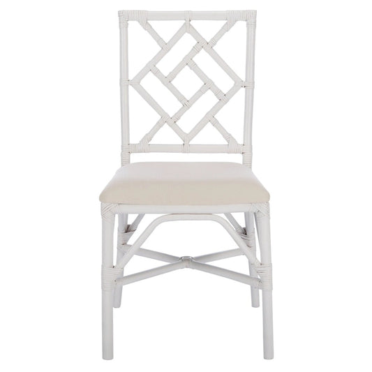 SAFAVIEH Maye Rattan Accent Chair with Cushion (Set of 2) - 18.5 W x 20.9 L x 35.8 H - 19Wx21Dx36H