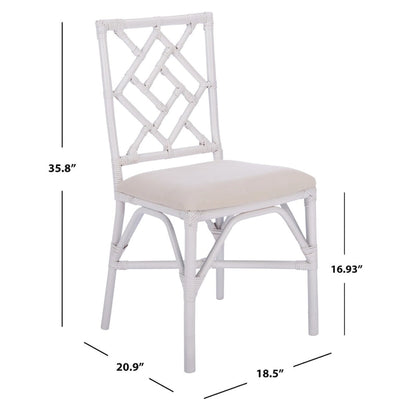 SAFAVIEH Maye Rattan Accent Chair with Cushion (Set of 2) - 18.5 W x 20.9 L x 35.8 H - 19Wx21Dx36H