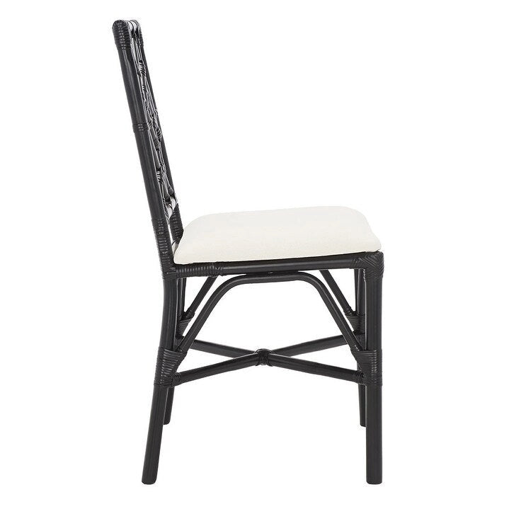 SAFAVIEH Maye Rattan Accent Chair with Cushion (Set of 2) - 18.5 W x 20.9 L x 35.8 H - 19Wx21Dx36H