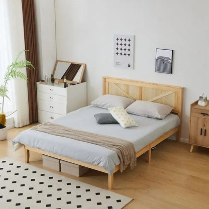 Wooden beds without footboards