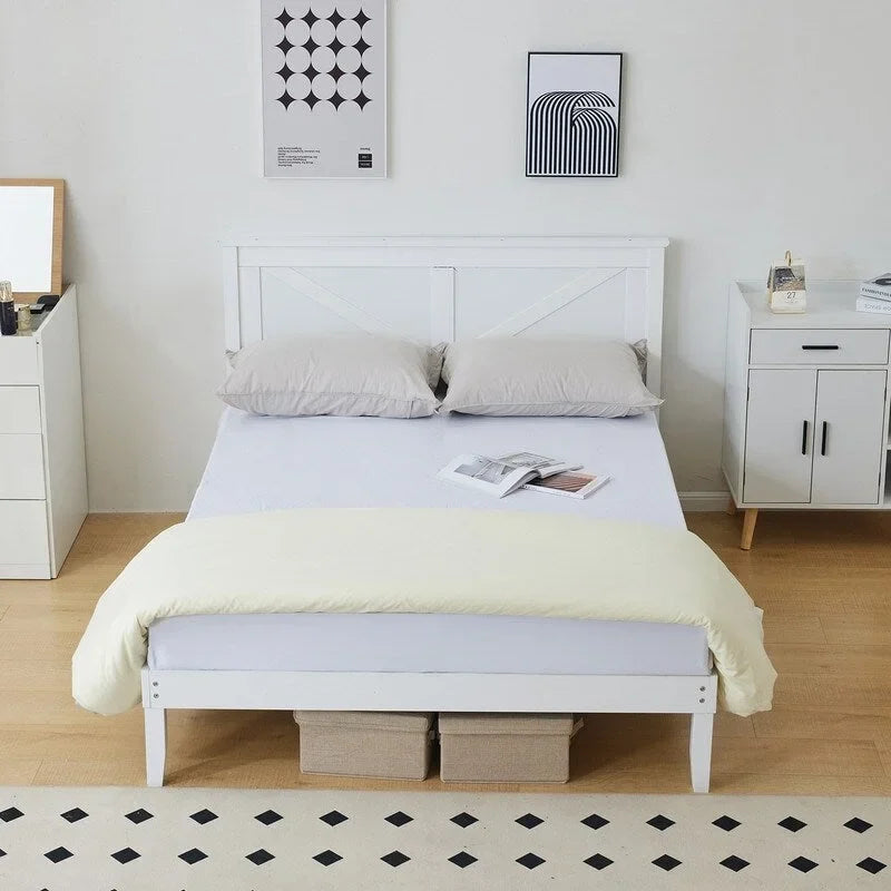 Wooden beds without footboards