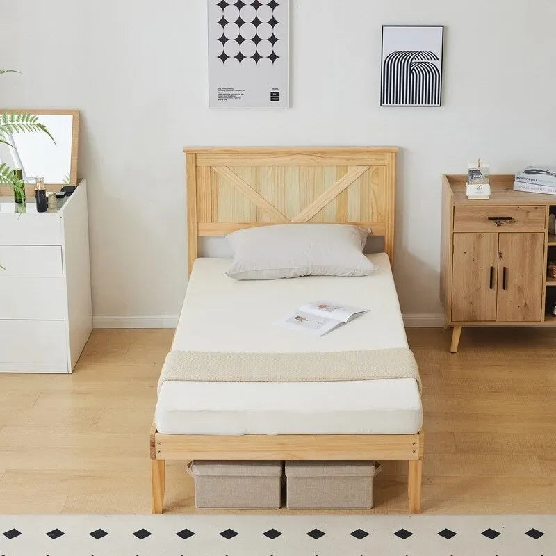 Wooden beds without footboards