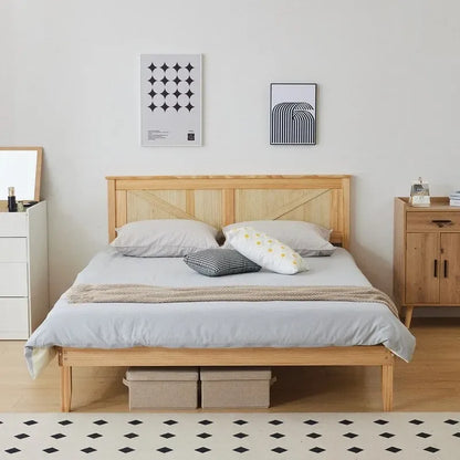 Wooden beds without footboards