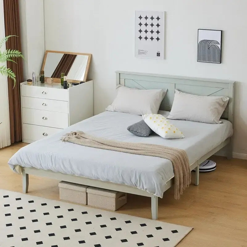 Wooden beds without footboards