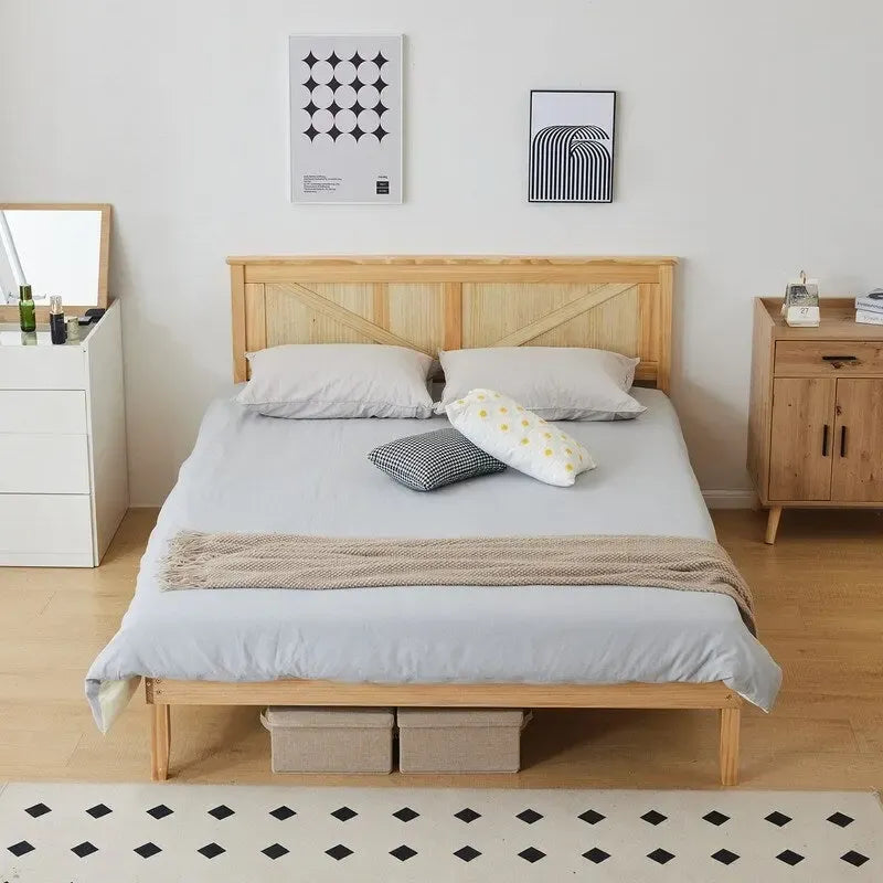 Wooden beds without footboards