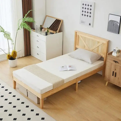 Wooden beds without footboards