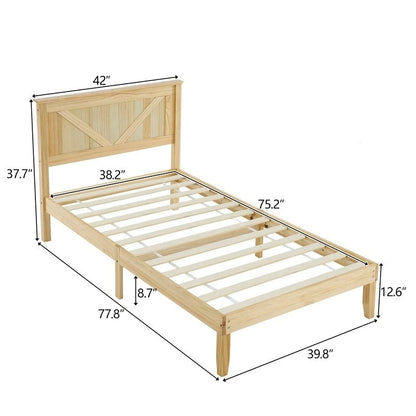Wooden beds without footboards